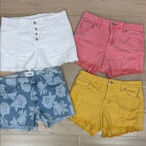 Girls Denim Shorts Bundle | Nordstrom & Hudson White Pink Blue Yellow | Girls 14